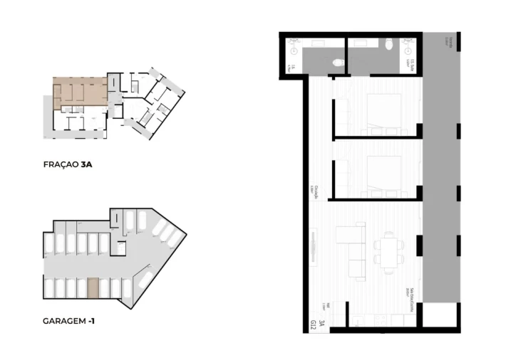 Apartamento T2 para Venda em Pedrouços Planta 1
