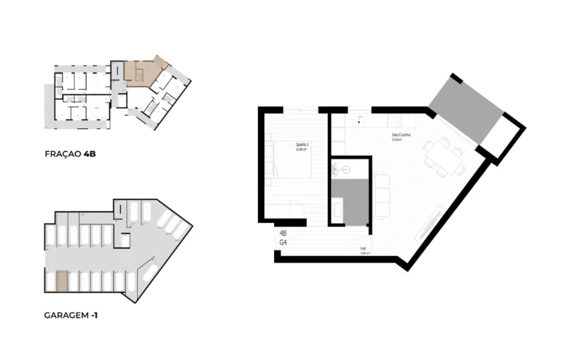 Apartamento T1 para Venda em Pedrouços Planta 1