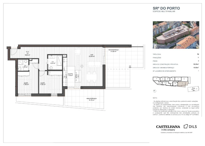 Apartamento T2 para Venda em Ramalde Planta 1