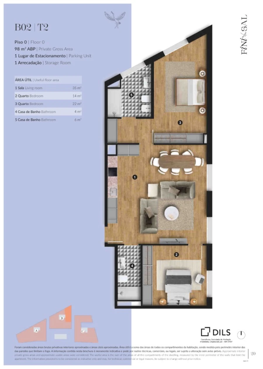 Apartamento T2 para Venda em Santa Maria do Castelo e Santiago e Santa Susana Planta 1