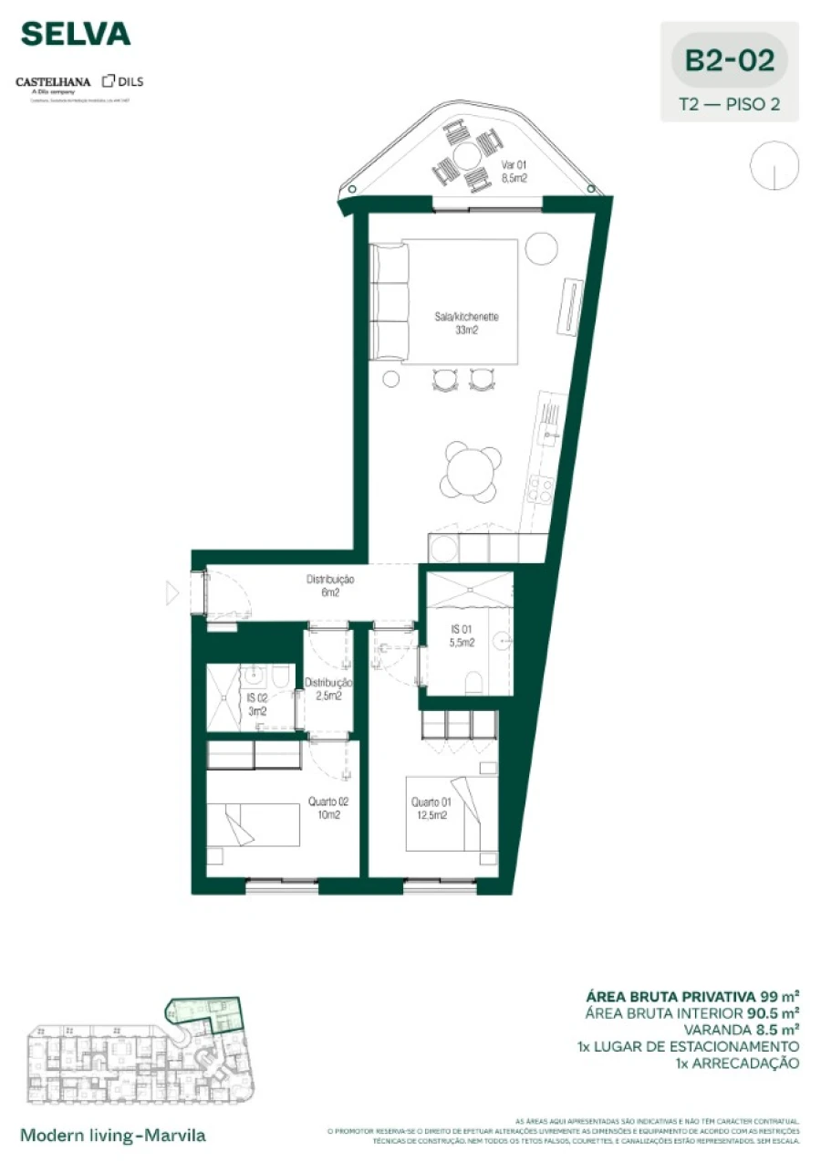 Apartamento T2 para Venda em Marvila Planta 1