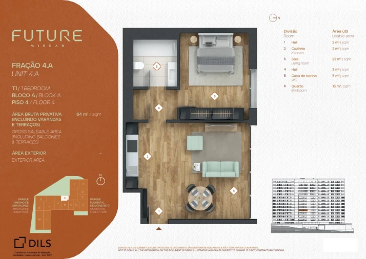 Apartamento T1 para Venda em Algés, Linda-A-Velha e Cruz Quebrada-Dafundo Planta 1