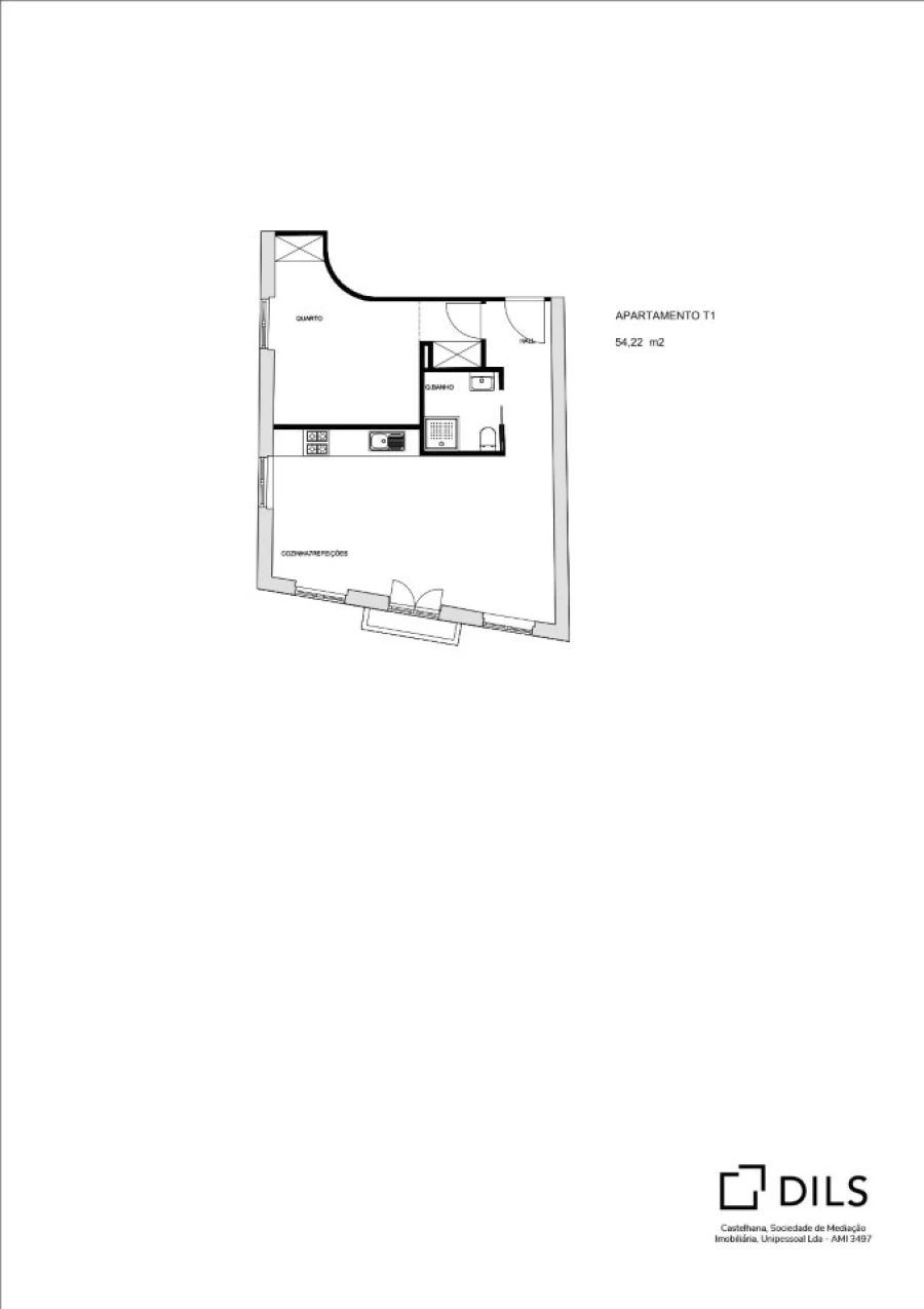 Apartamento T1 para Venda em Aldoar, Foz do Douro e Nevogilde Planta 1