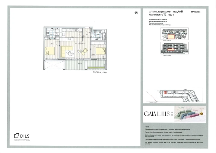 Apartamento T2 para Venda em Santa Marinha e São Pedro da Afurada Planta 1