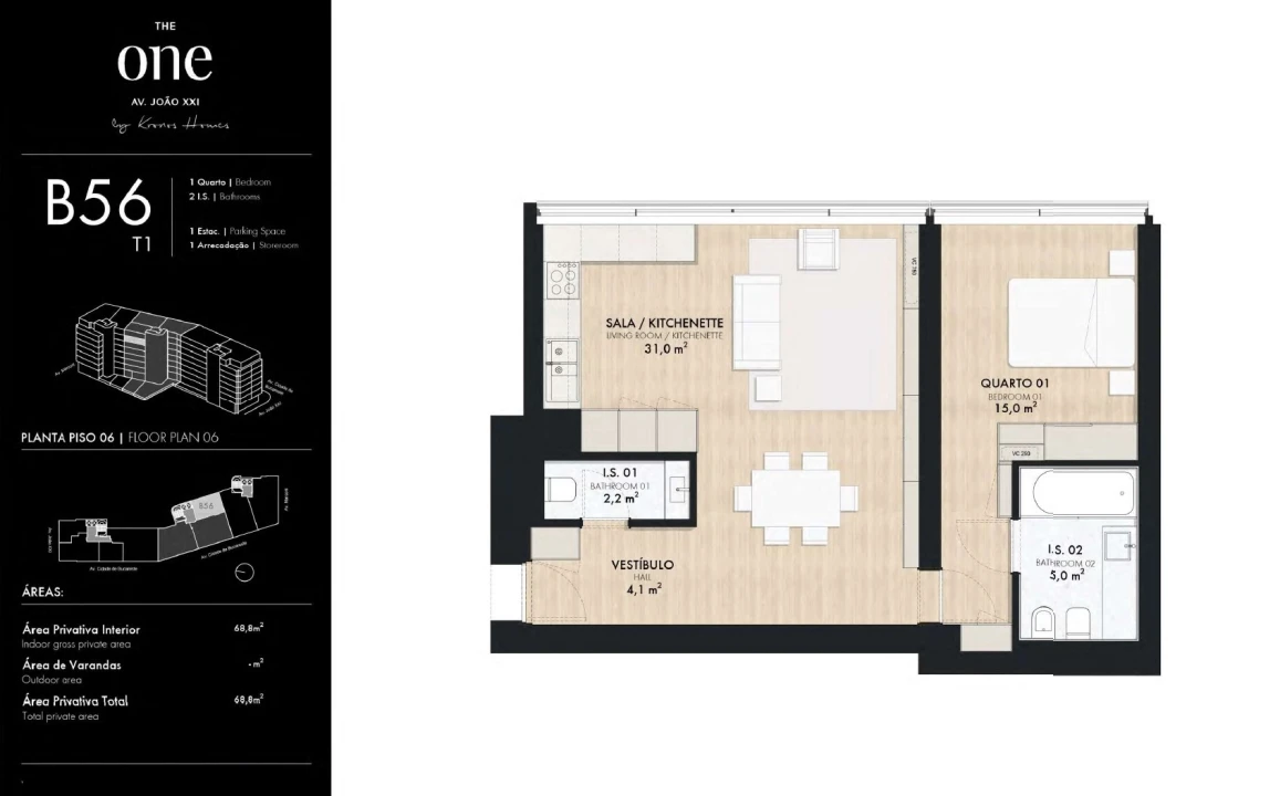 Apartamento T1 para Venda em Areeiro Foto 24