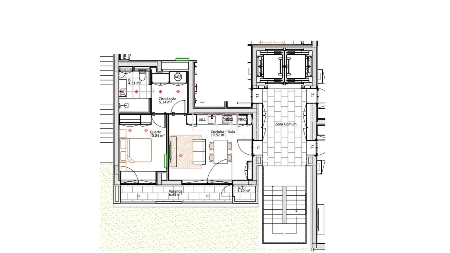 Apartamento T1 para Venda em Campanhã Planta 1