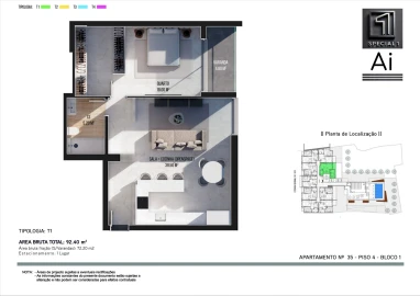 Apartamento T1 para Venda em Ribeira Brava
