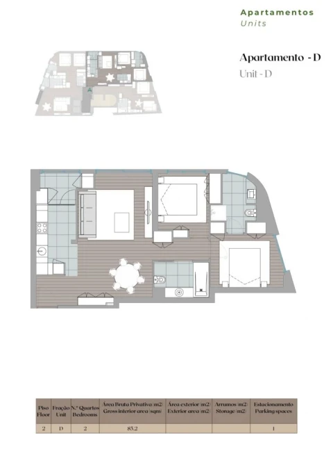 Apartamento T2 para Venda em Mafamude e Vilar do Paraíso