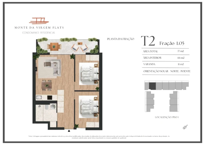 Apartamento T2 para Venda em Vilar de Andorinho Planta 1