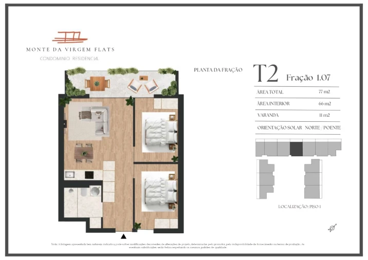 Apartamento T2 para Venda em Vilar de Andorinho Planta 1