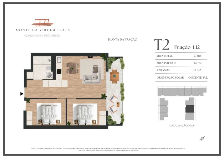 Apartamento T2 para Venda em Vilar de Andorinho Planta 1