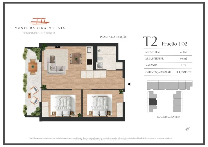Apartamento T2 para Venda em Vilar de Andorinho Planta 1