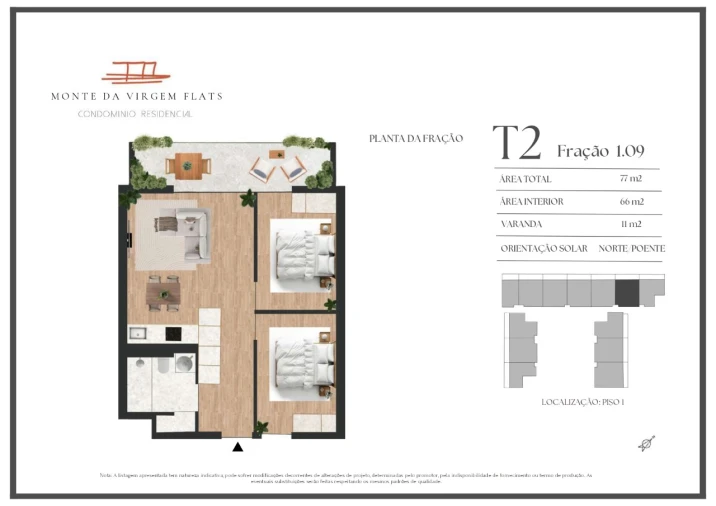 Apartamento T2 para Venda em Vilar de Andorinho Planta 1