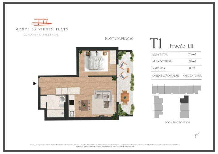 Apartamento T1 para Venda em Vilar de Andorinho Planta 1