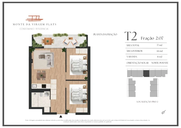 Apartamento T2 para Venda em Vilar de Andorinho Planta 1