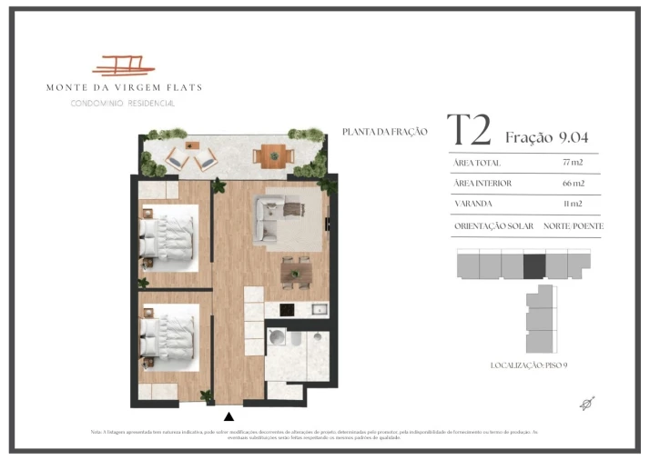 Apartamento T2 para Venda em Vilar de Andorinho Planta 1