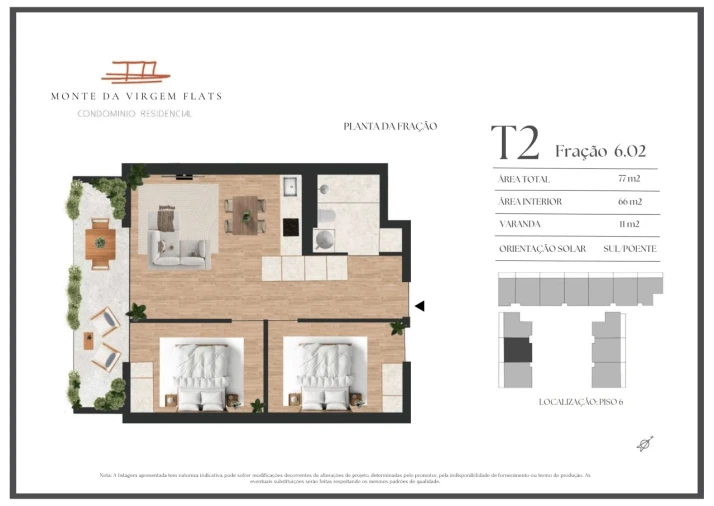 Apartamento T2 para Venda em Vilar de Andorinho Planta 1