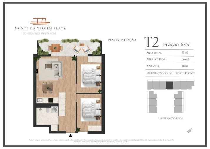 Apartamento T2 para Venda em Vilar de Andorinho Planta 2