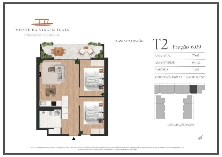 Apartamento T2 para Venda em Vilar de Andorinho Planta 1