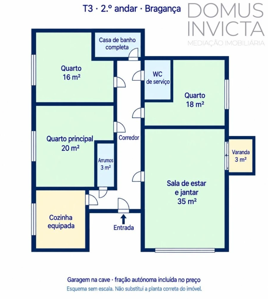 Apartamento T3 para Venda em Sé, Santa Maria e Meixedo Planta 1