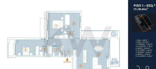 Apartamento T3 para Venda em Ericeira