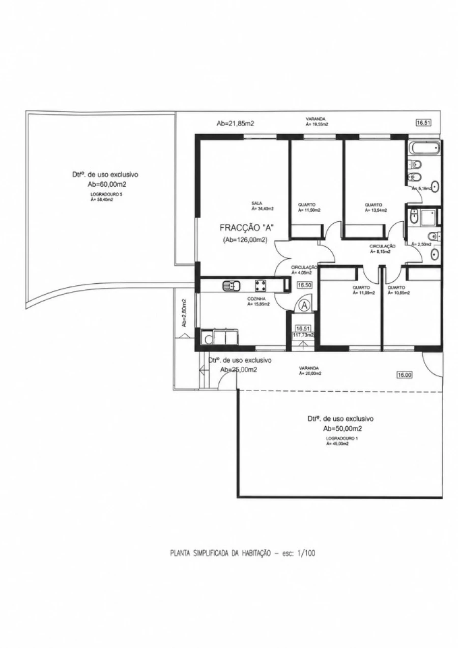 Apartamento T4 para Venda em Portimão Planta 1
