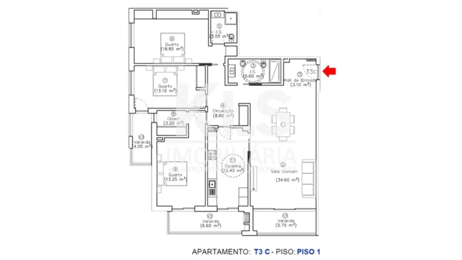 Apartamento T3 para Venda em Tavarede Foto 16