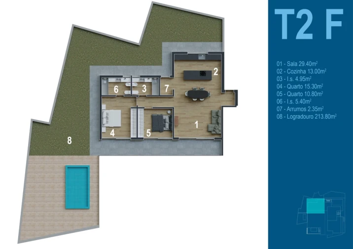 Apartamento T2 para Venda em Funchal (Santa Maria Maior) Planta 1