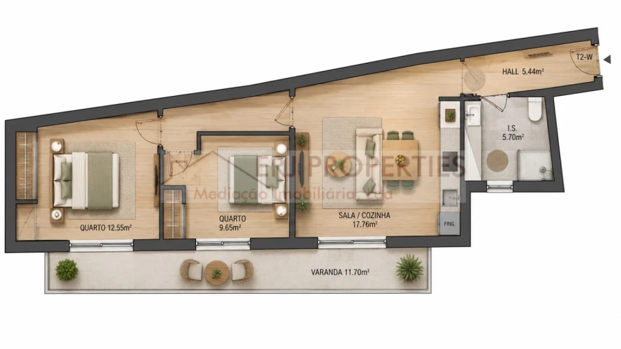 Apartamento T2 para Venda em Altura