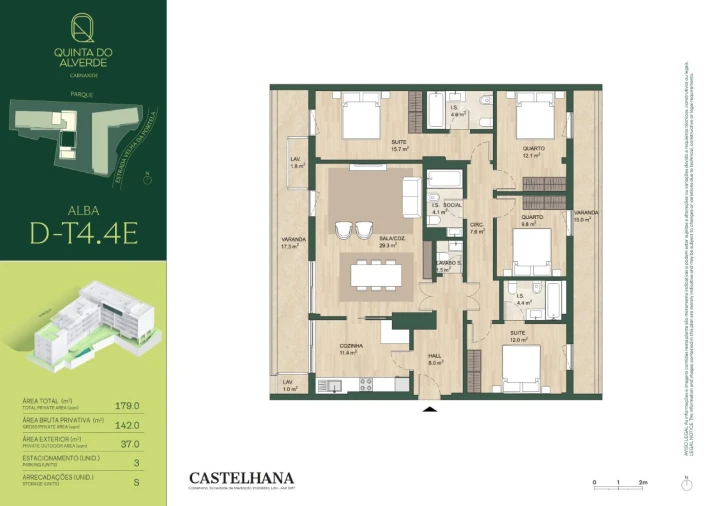 Apartamento T4 para Venda em Carnaxide e Queijas Planta 1