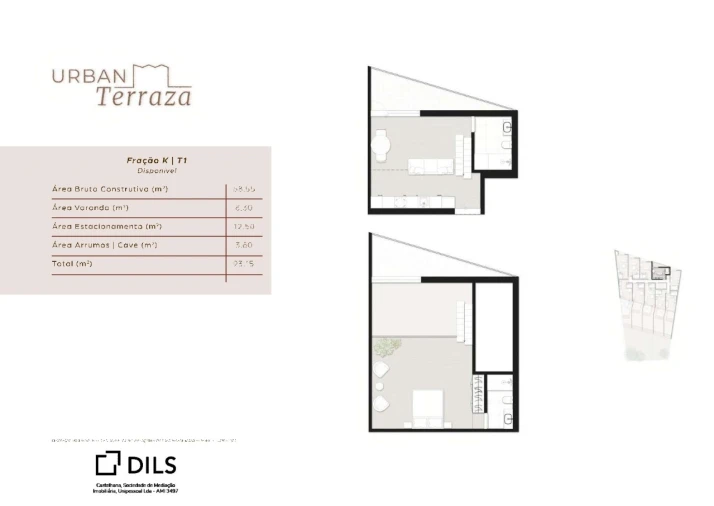 Apartamento T2 para Venda em São Mamede de Infesta e Senhora da Hora Planta 1