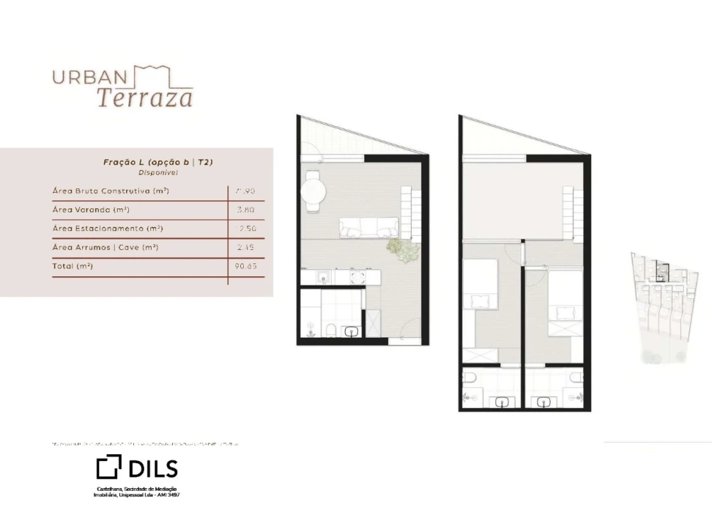 Apartamento T2 para Venda em São Mamede de Infesta e Senhora da Hora Planta 2