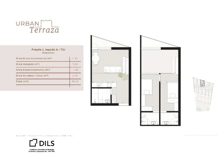 Apartamento T2 para Venda em São Mamede de Infesta e Senhora da Hora Planta 2