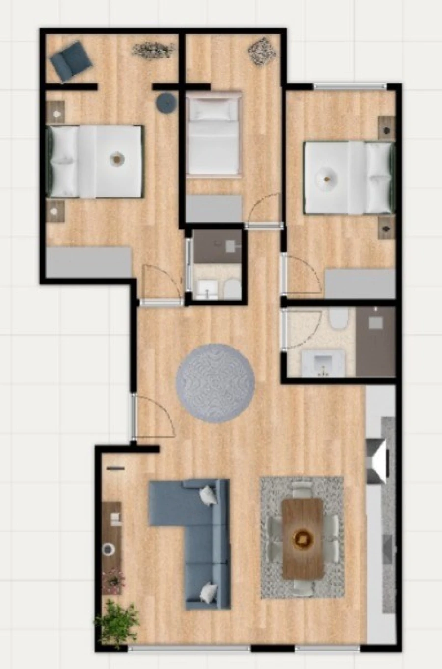 Apartamento T3 para Venda em Benfica Planta 1
