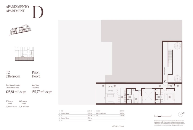 Apartamento T2 para Venda em Castro Marim Planta 1