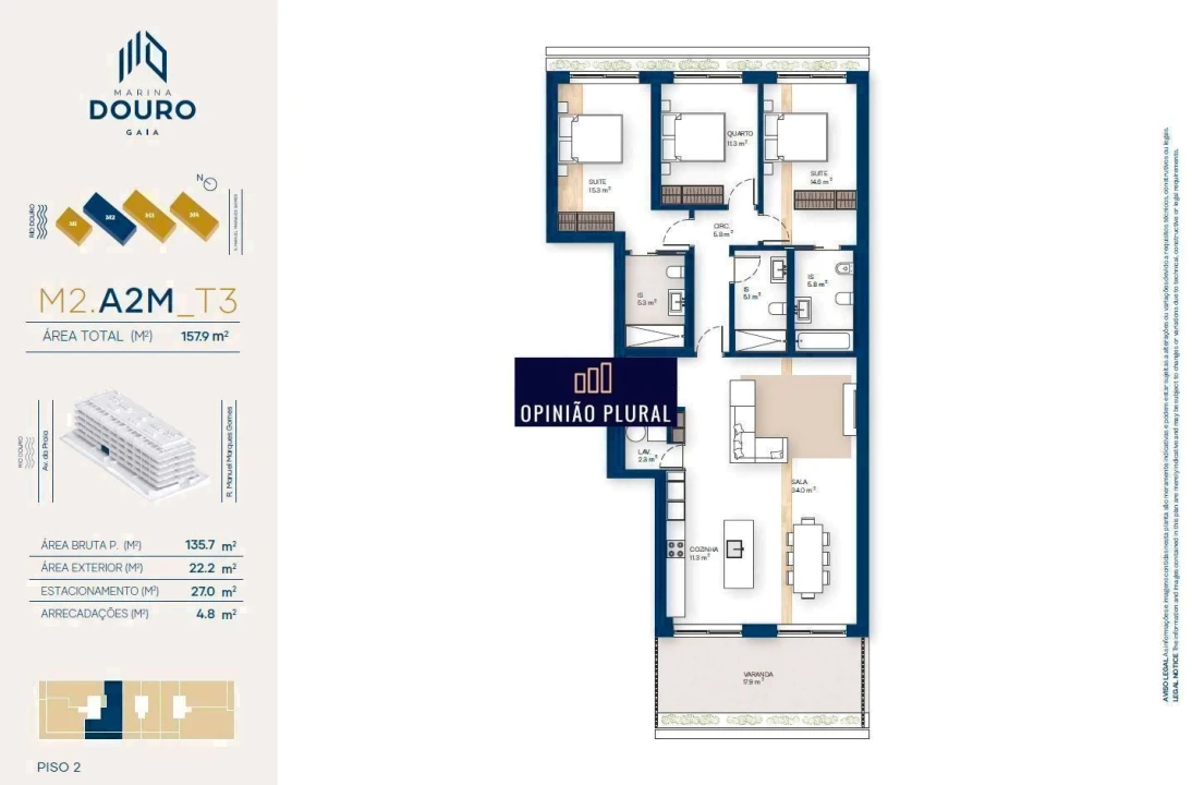 Apartamento T3 para Venda em Canidelo Foto 37