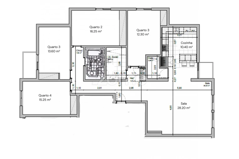 Apartamento T4 para Venda em Queluz e Belas Planta 1