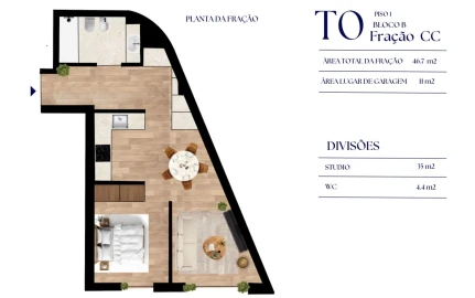 Apartamento T0 para Venda em Paranhos
