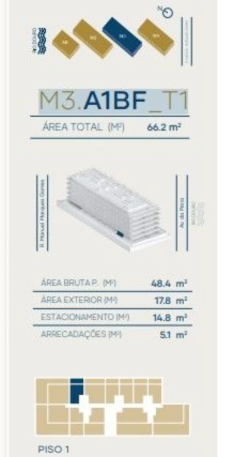 Apartamento T1 para Venda em Canidelo
