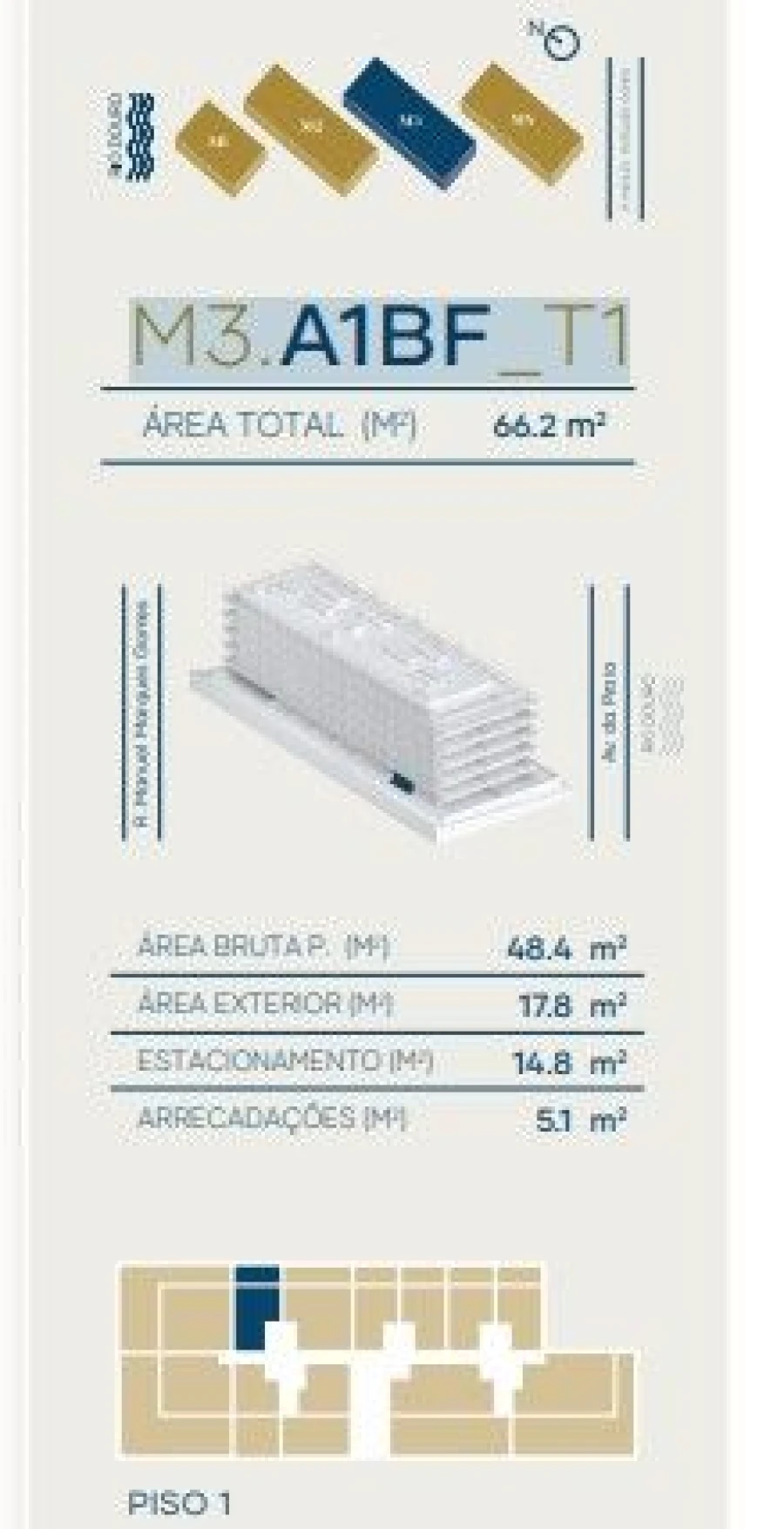 Apartamento T1 para Venda em Canidelo Planta 2