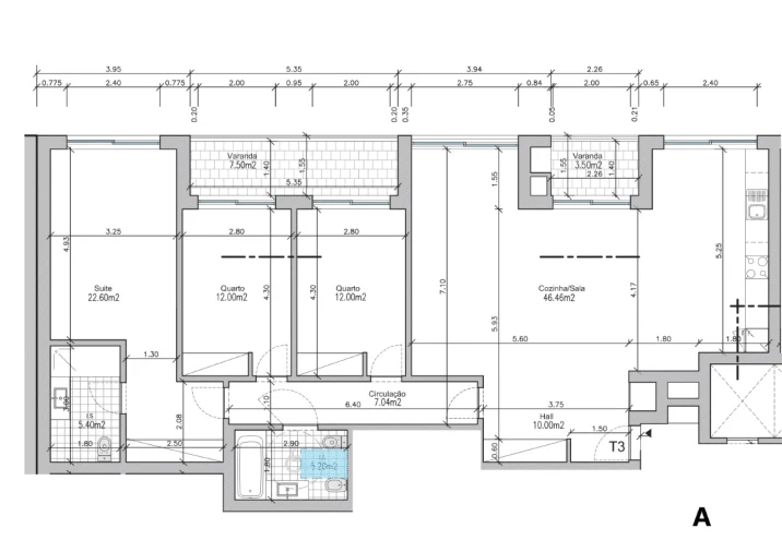 Apartamento T3 para Venda em Alverca do Ribatejo e Sobralinho Planta 1