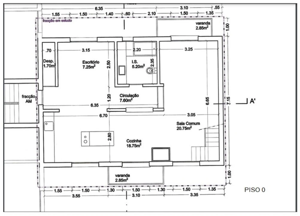 Apartamento T3 para Venda em Ericeira Planta 2