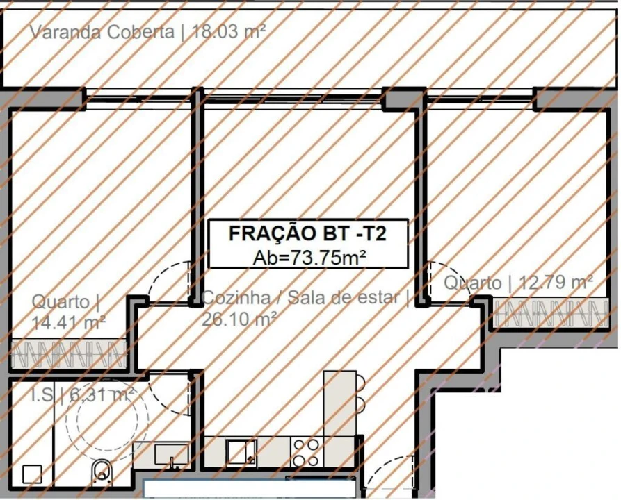 Apartamento T2 para Venda em Quarteira Foto 9