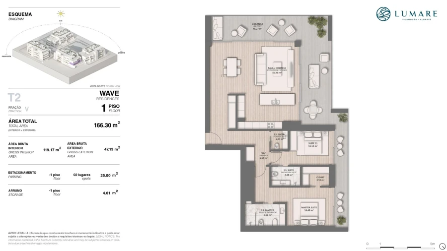 Apartamento T2 para Venda em Quarteira Planta 1