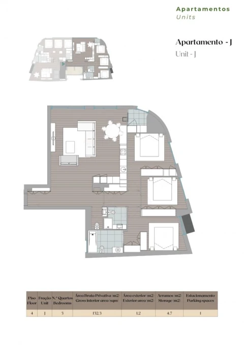 Apartamento T3 para Venda em Mafamude e Vilar do Paraíso