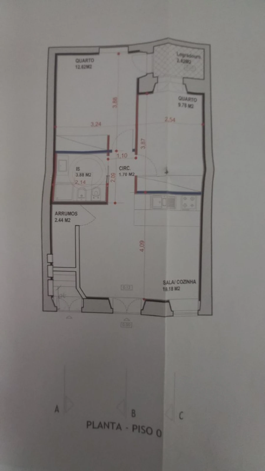 Apartamento T2 para Venda em Setubal (São Sebastião) Planta 1
