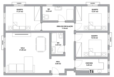 Apartamento T3 para Venda em Nazare