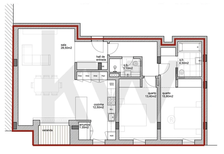 Apartamento T2 para Venda em Aguas Santas Foto 19