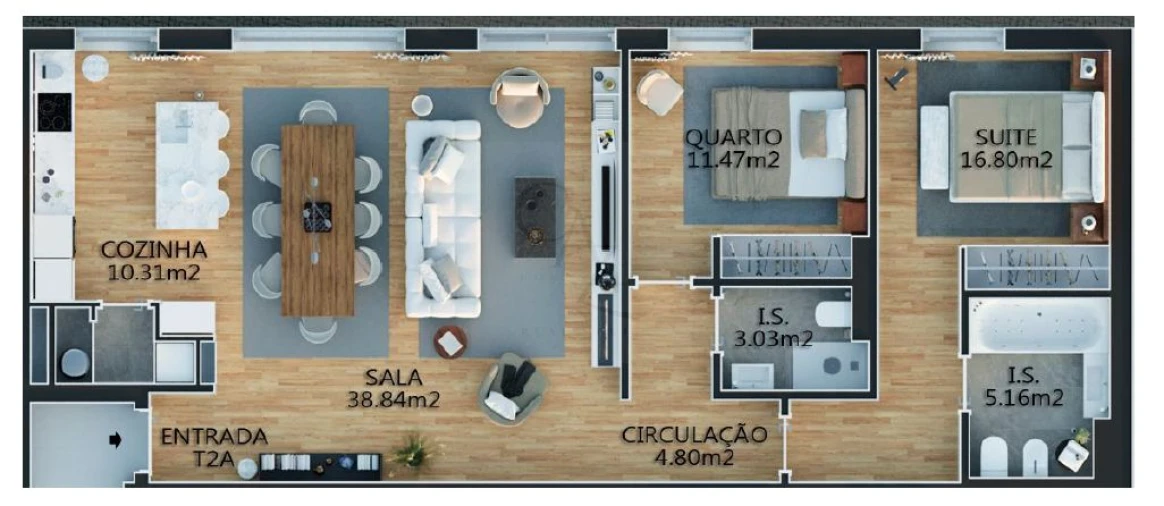 Apartamento T2 para Venda em Campolide Planta 1