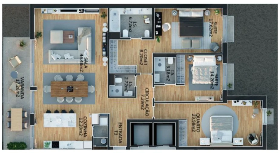 Apartamento T3 para Venda em Campolide Planta 1